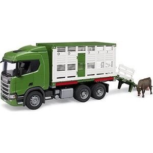 Bruder 3548 Scania Super 560R nákladné vozidlo na prepravu zvierat s 1 kravou