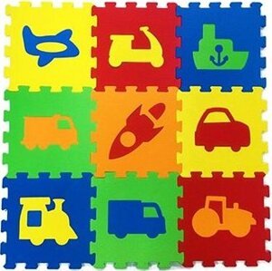 Siva Penové puzzle pre deti – vozidlá