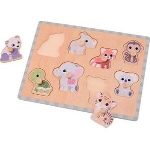 Jouéco The Wildies Family drevené puzzle s úchytkami 18 m+