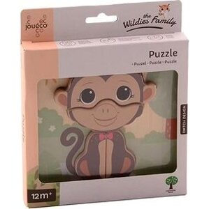 Jouéco The Wildies Family drevené mini puzzle Monkey 12 m+