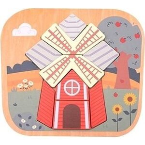 Jouéco Drevené puzzle Farma mlyn 12m+