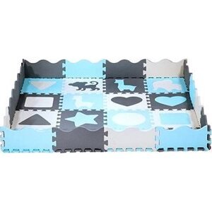NILS Fun Detská penová puzzle podložka MD03 modrá