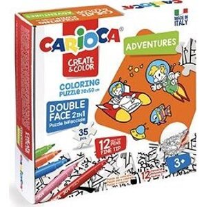 Carioca Omaľovánkové Puzzle s motívom vesmíru s 12 farebnými fixkami