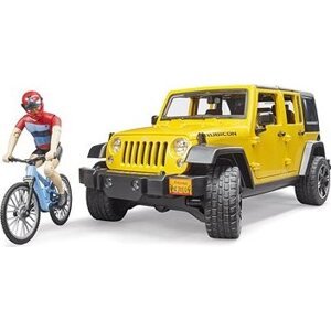Bruder 02543 Jeep Wrangler s horským bicyklom a cyklistom