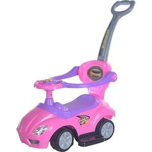 Detské odrážadlo s vodiacou tyčou 3 v 1 Mega Car ružové