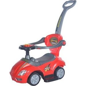 Detské odrážadlo s vodiacou tyčou 3 v 1 Mega Car červené