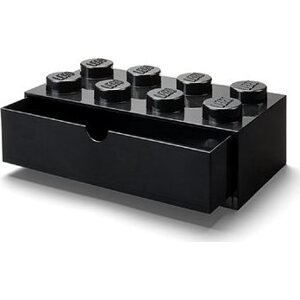 LEGO stolný box 8 so zásuvkou – čierna