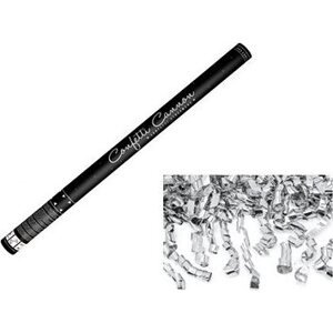Konfety 80 cm – 1 ks strieborné stužky – hoblinky metalické – silvester