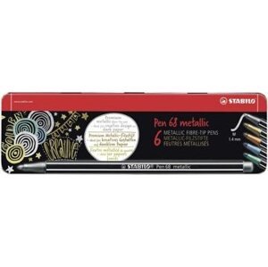 STABILO Pen 68 metallic, 6 ks, kovové puzdro