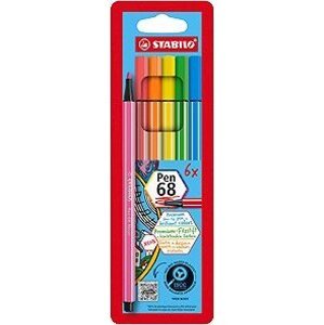 STABILO Pen 68, neón, 6 ks, puzdro