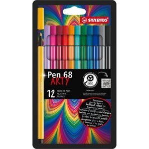 STABILO Pen 68, 12 ks, kartónové puzdro „ARTY“