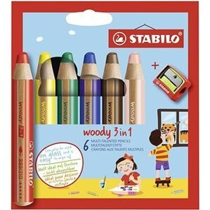 STABILO woody 3 in 1 6 ks puzdro so strúhadlom