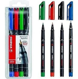 STABILO OHPen universal permanent S, 4 ks puzdro