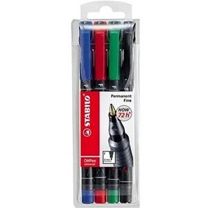 STABILO OHPen universal permanent F, 4 ks puzdro