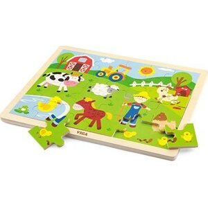 Drevené puzzle 24 dielikov – farma