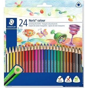 STAEDTLER „Noris Colour“ Farebné pastelky, 24 farieb, trojhranné