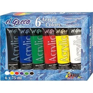 Kreul ,,El Greco" Súprava akrylových farieb, 6 farieb, 75 ml v tube