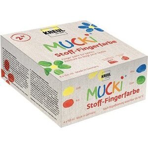 KREUL "MUCKI"Sada prstových barev na textil, 4 barvy 150 ml, Hobby Line