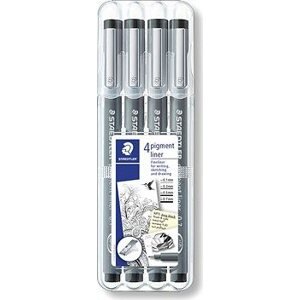 Staedtler Pigment Liner čierny, 4 veľkosti hrotu