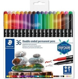 STAEDTLER Permanentné popisovače "Twin-tip" 36 farieb, 0,4/2,0 mm, obojstranné