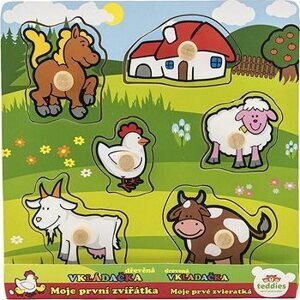 Teddies Vkladačka Moje prvé zvieratká 6 ks