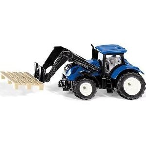 Siku Blister – traktor New Holland s paletovými vidlami a paletou