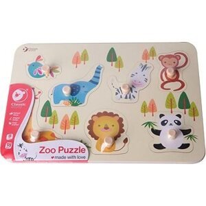 Teddies Puzzle dosková obrysová zoo