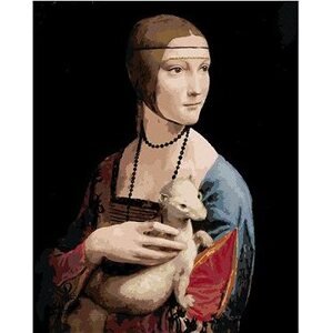 Maľovanie podľa čísel – Dáma s hranostajom (Leonardo da Vinci), 80 × 100 cm, bez rámu a bez napnutia plátna