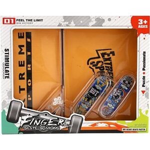 Teddies Skateboard prstový skrutkovací 2 ks s rampou s doplnkami