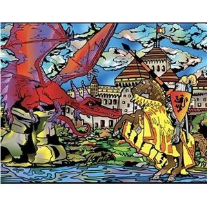 Colorvelvet Zamatový obrázok Drak a rytier