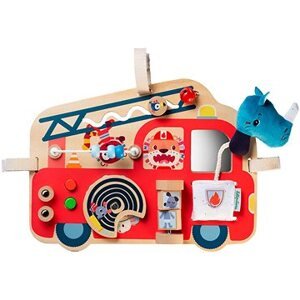 Lilliputiens – drevený panel s aktivitami – hasičské auto
