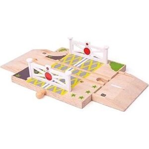 Bigjigs Rail drevený železničný prejazd s bránkami