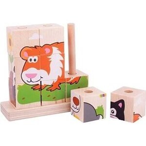 Bigjigs Baby Nasadzovacie kocky zvieratká