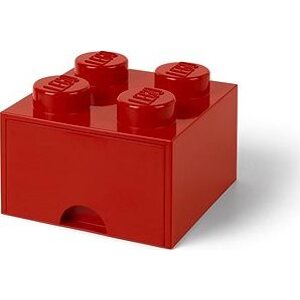 LEGO Úložný box 4 so zásuvkou – červený