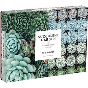 Galison Obojstranné puzzle Sukulenty 500 dielikov