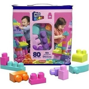 Mega Bloks Veľké vrece kociek – Ružové (80)