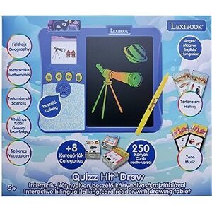 Lexibook dvojjazyčná maďarsko-anglická interaktívna čítačka s kresliacou tabuľkou a 200 vzdelávacími kartami