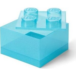 LEGO úložný box s víkem, třpytivě modrý