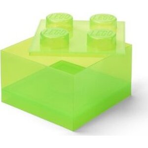 LEGO úložný box s víkem, průhledně zelený