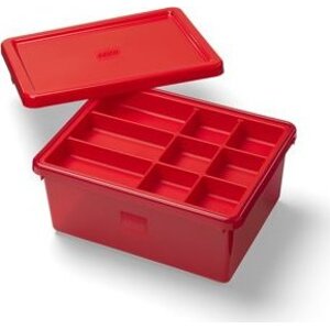 LEGO úložný box s organizérem, červený