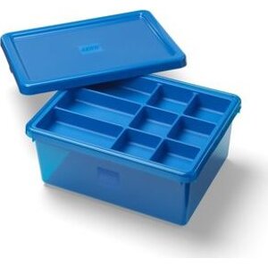 LEGO úložný box s organizérem, modrý