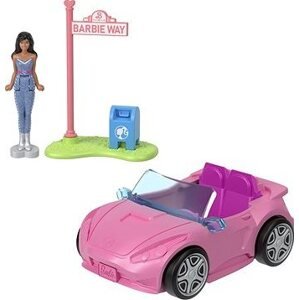 Barbie Mini BarbieLand dopravné prostriedky – Kabriolet a bábika