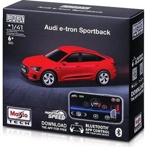 Maisto Die-Cast Metal so svetlami 1 : 41, Audi e-tron Sportback červené, 2,4 GHz, USB, XTR