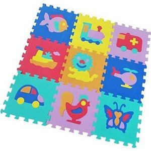 Penové puzzle Zvieratká a dopravné prostriedky 9 ks