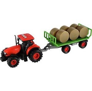 Teddies Traktor Zetor s vlekom a balíkmi na zotrvačník