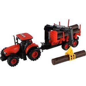 Teddies Traktor Zetor s vlekom a nákladným ramenom na zotrvačník