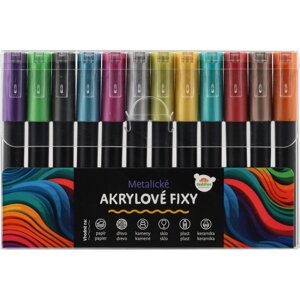 Teddies Fixky akrylové metalické 12 ks
