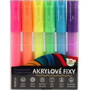 Teddies Fixky akrylové fluorescenčné 6 ks