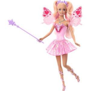 Barbie Víla s farebnou premenou v ružovom odeve