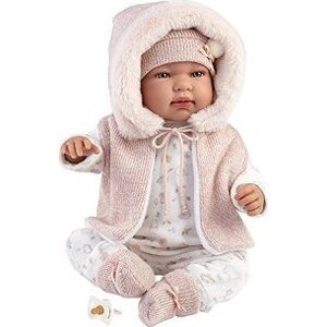 Llorens 84486 New Born – reálne bábätko so zvukmi a mäkkým látkovým telom – 44 cm